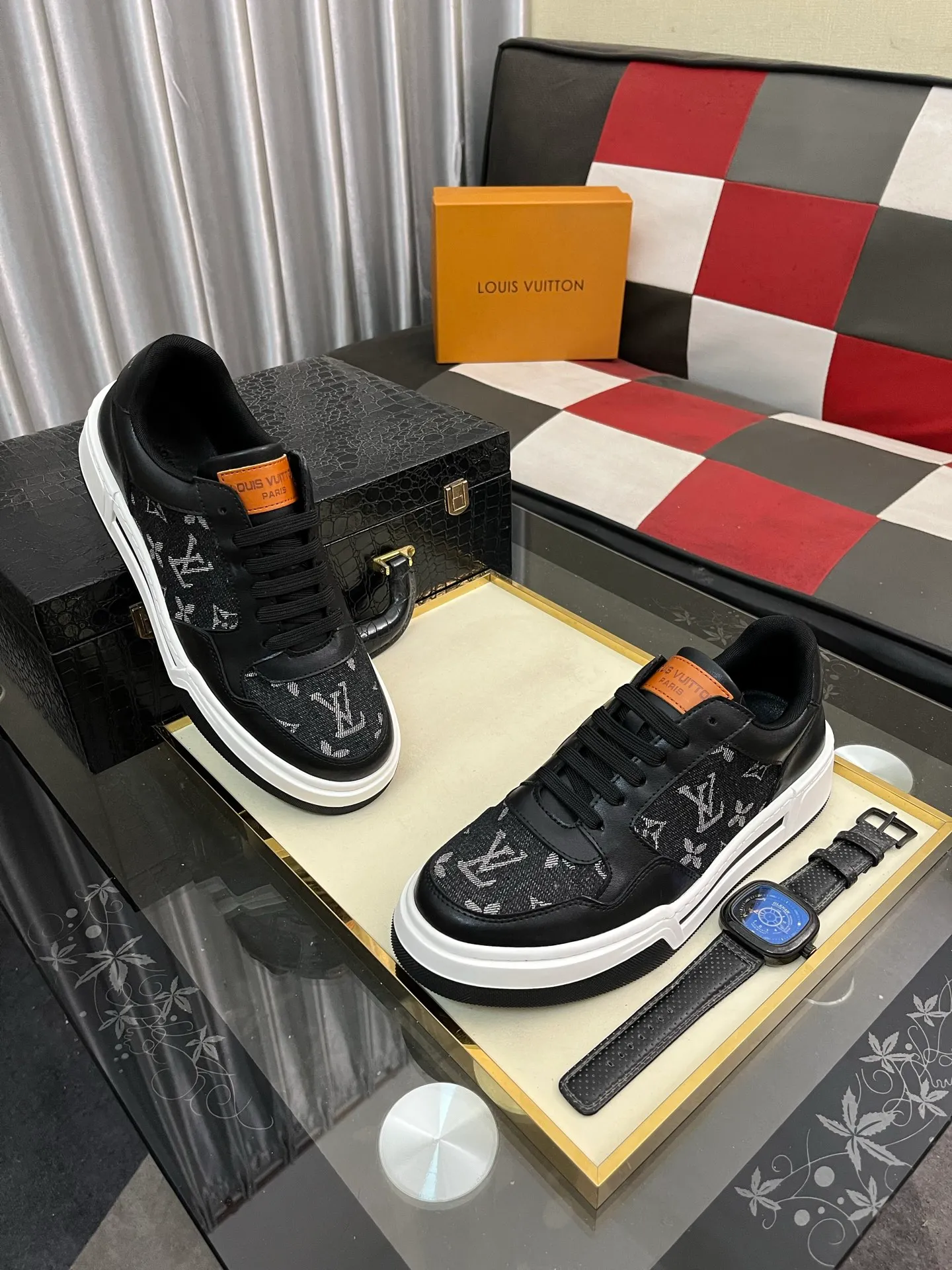 Men's Men's Shoes💰420⌚️⌚️《Lv*》The latest and most popular casual shoes, top brand [seduce] luxury~purchase, top~quality. [Strong] The upper is made of imported breathable cowhide with cloth material ➕ breathable sheepskin feet (•) and fine workmanship. Original personalized fashionable soft rubber wear-resistant outsole, size: 38-442️⃣colors available